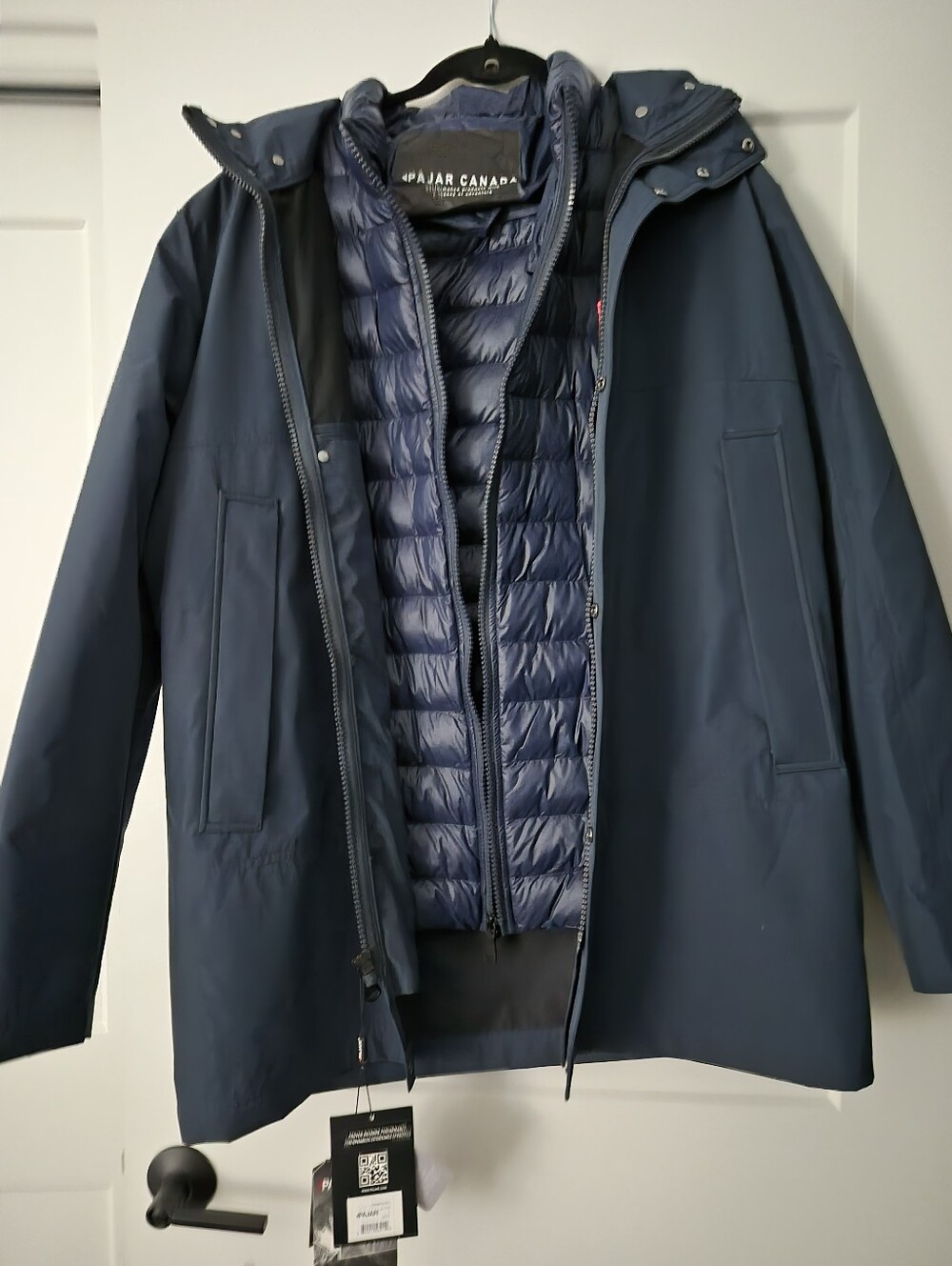 Pajar Canada Men’s Navy Blue Altair 3-in-1 Puffer Parka, Large - NWT